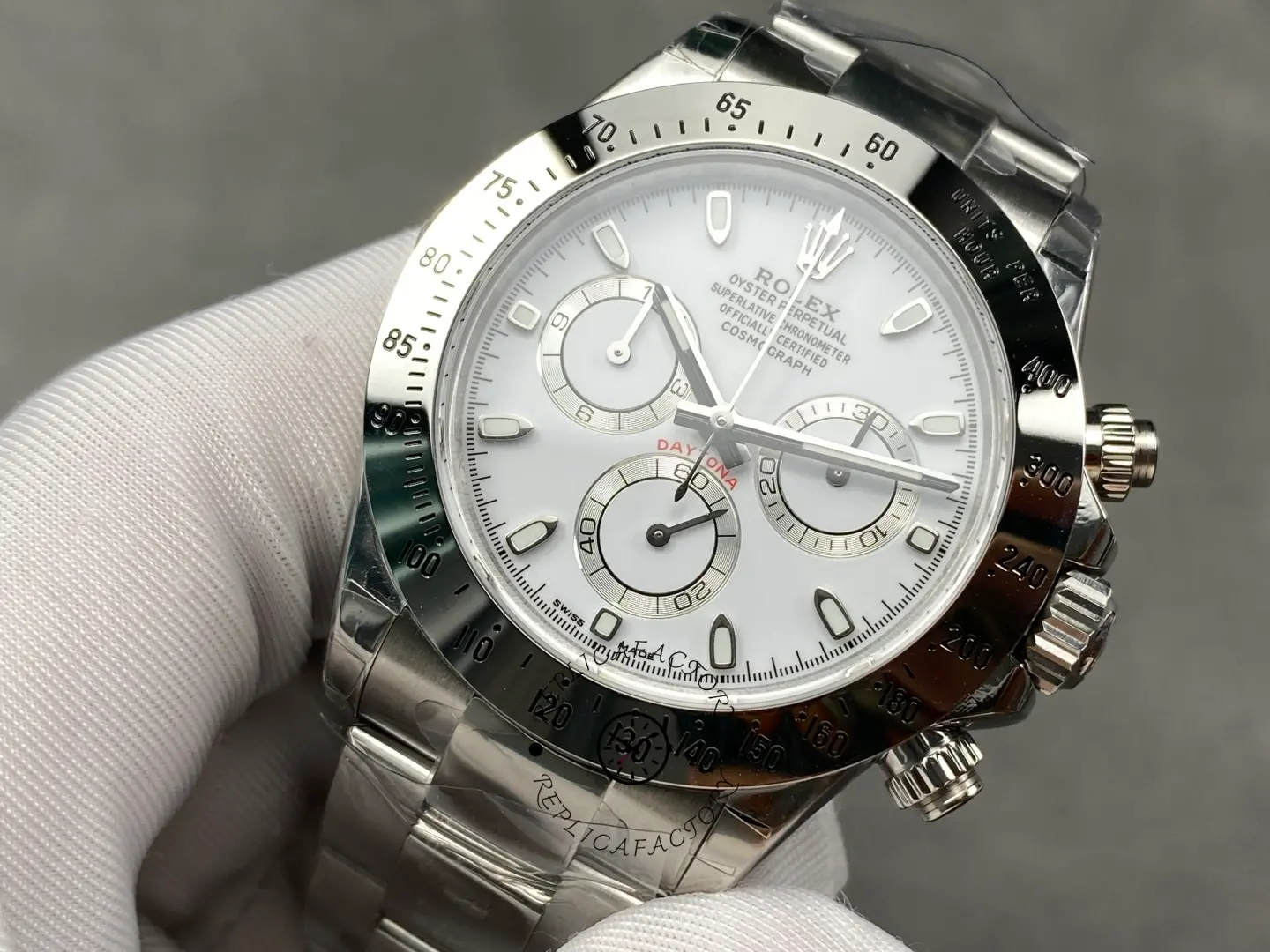 Rolex Daytona 116520 Stainless Steel Case White Dial 40MM Mens Replica Watch