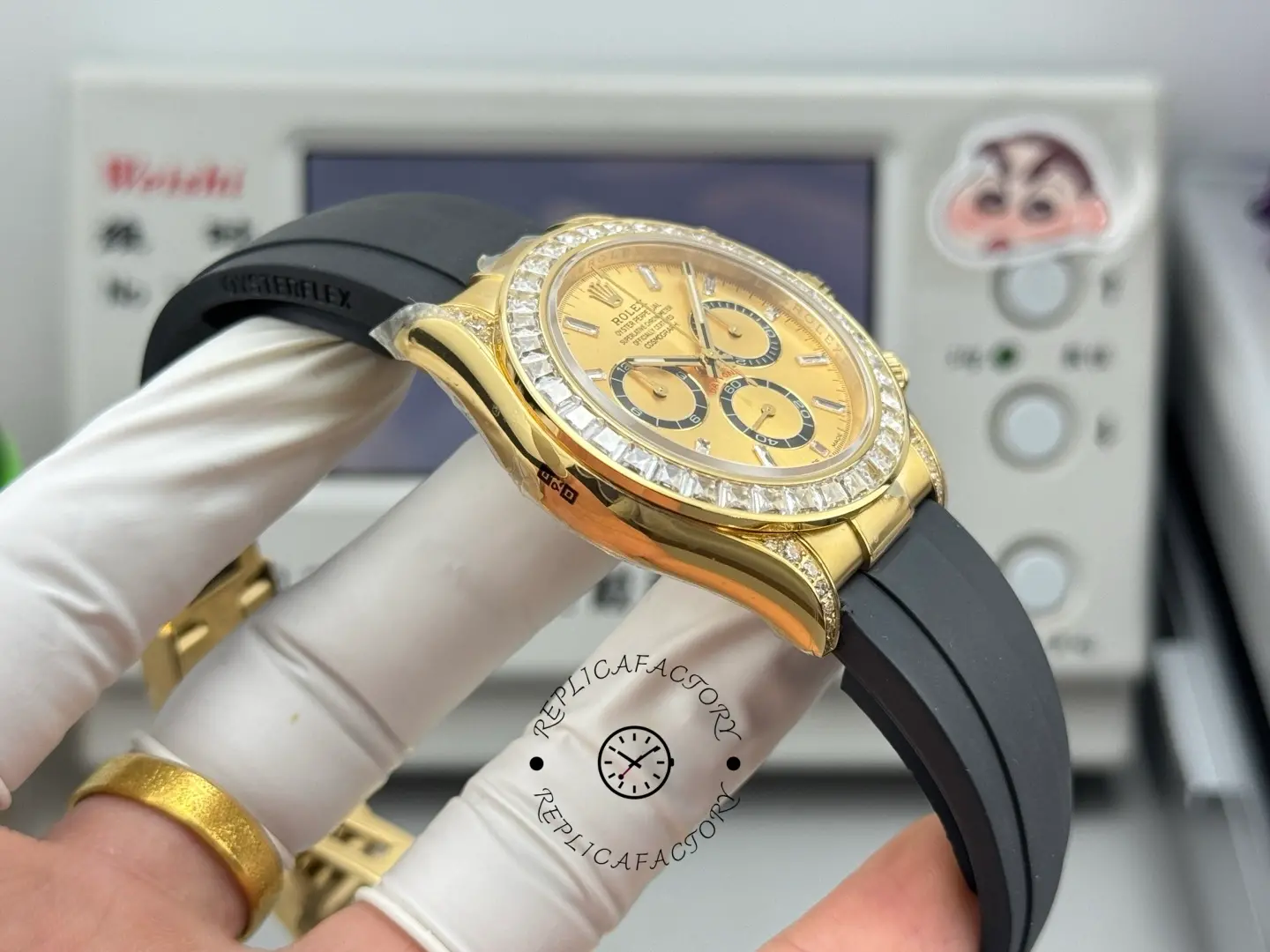 Clone Rolex Daytona 126538TBR-0004 Gold Dial & Oysterflex Strap