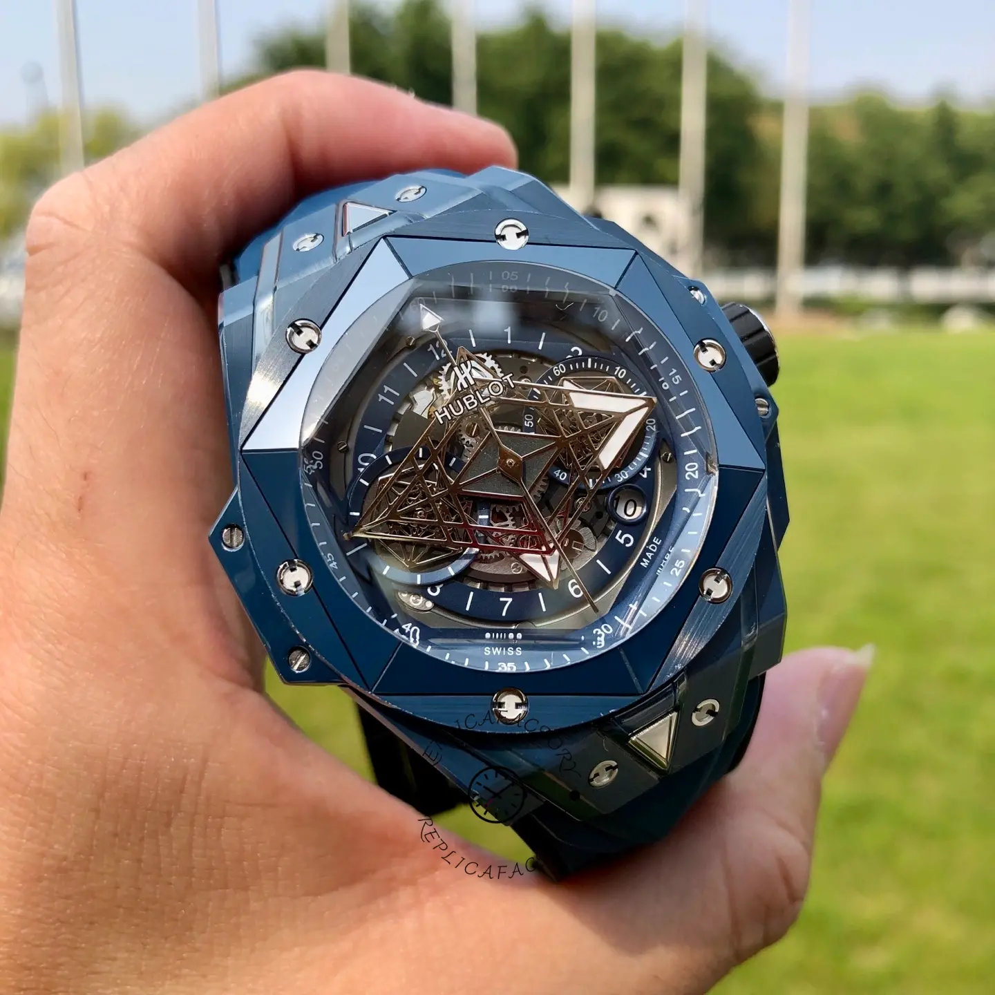 Hublot Big Bang Replica UNICO Sang Bleu 45 Blue Ceramic 418.EX.5107.RX.MXM21