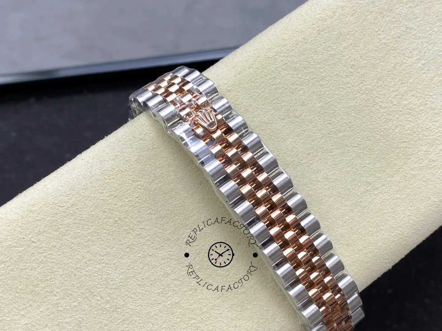 Rolex Datejust 278271 Sun Dust Roman Dial Two Tone Rose Gold Fluted Bezel Jubilee