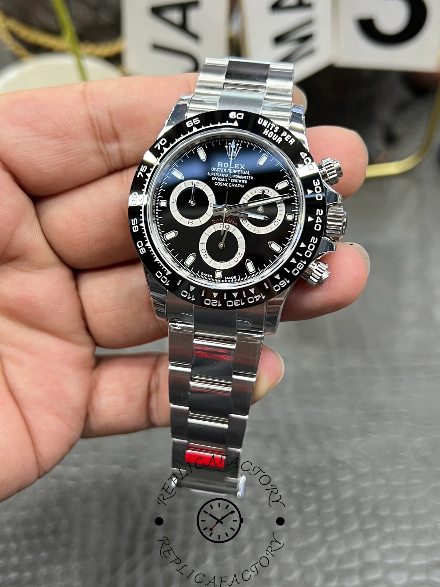 Rolex Daytona 116520 Stainless Steel Case Black Dial 40MM Mens Replica Watch