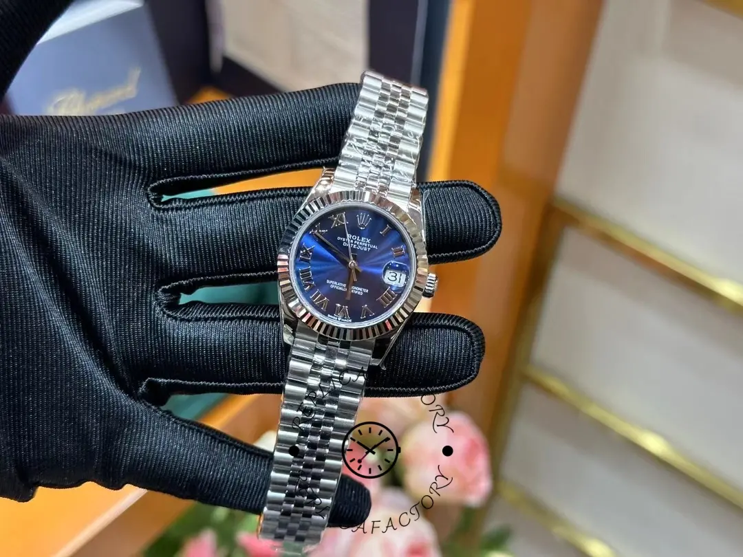 Rolex Datejust Replica 278274-0034 Blue Roman Dial 31 Fluted Bezel