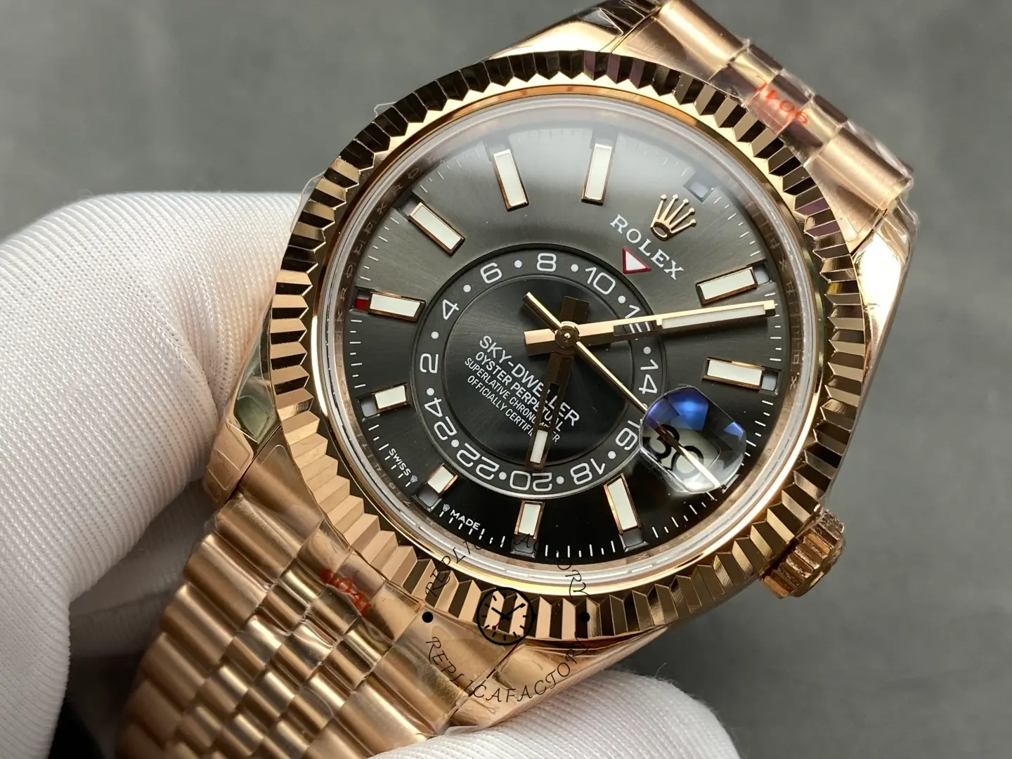 Rolex Sky Dweller 42mm Everose Gold and Slate Grey Dial M336935-0008