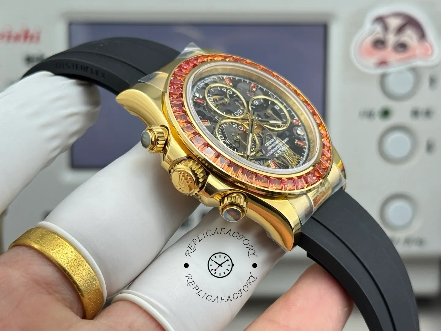 1:1 Clone Rolex Daytona Cosmograph Sapphire Bezel 116588SACO Skeleton Dial