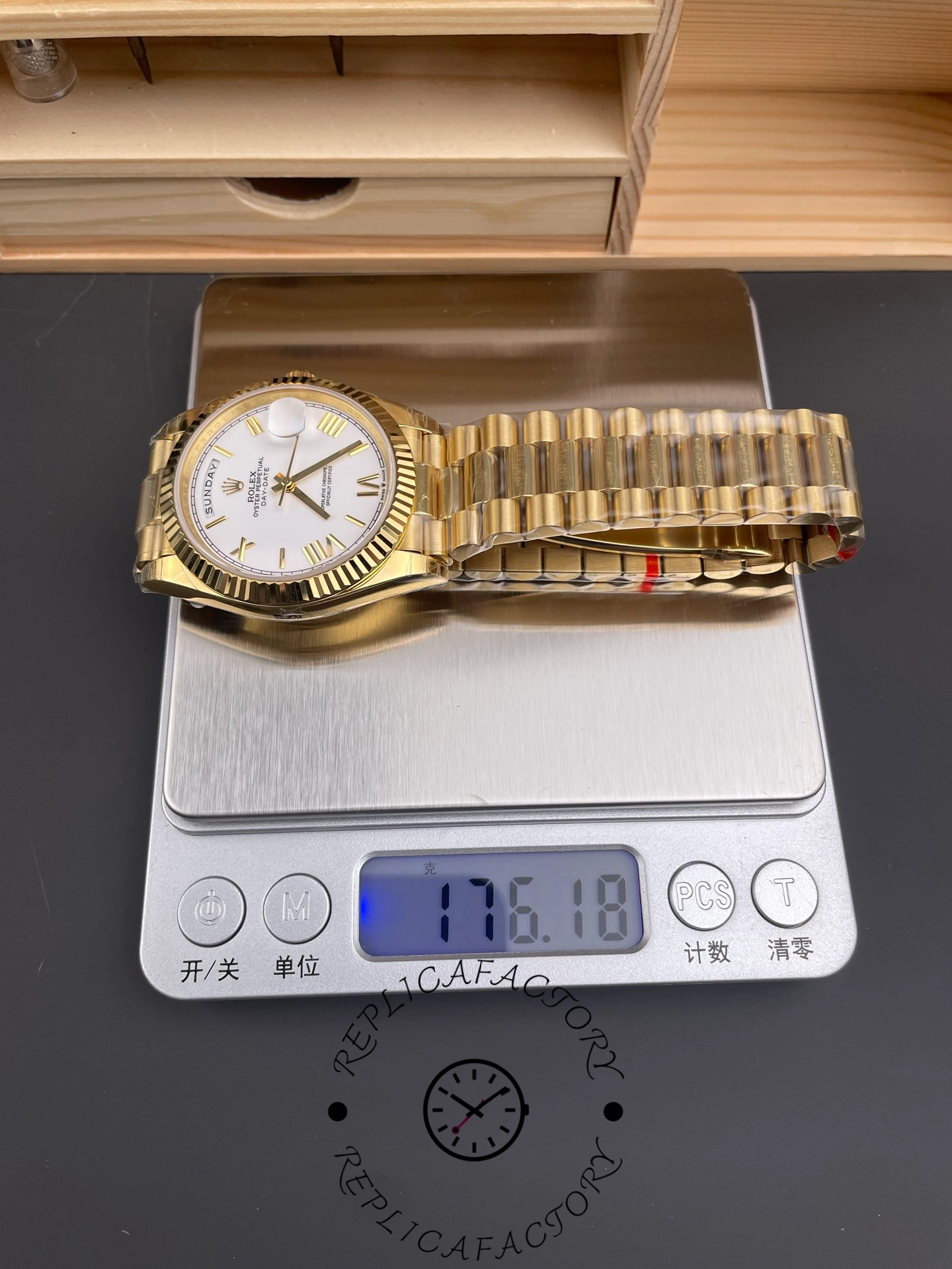 Rolex Day-Date 128238 Fluted Bezel White Roman Dial 36MM Replica Watch