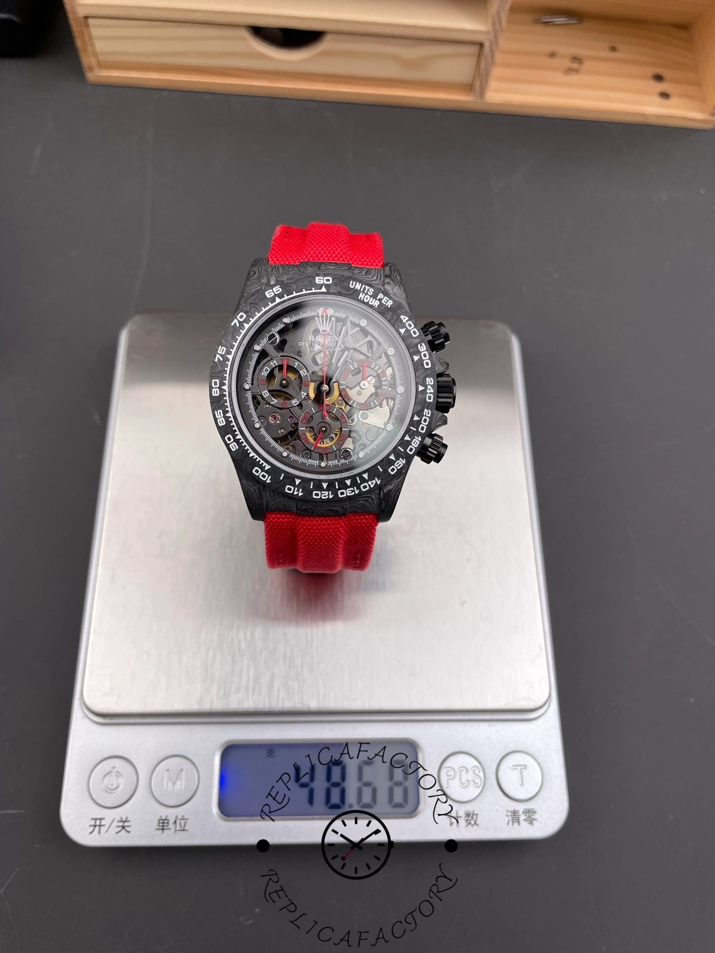 Rolex Daytona 4130 DIW Skeleton Dial Carbon Fiber Red Hands