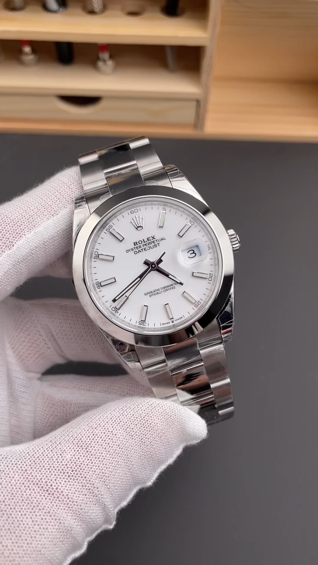 Rolex Datejust 41 Stainless Steel White Dial M126300 0005 Men's Watch