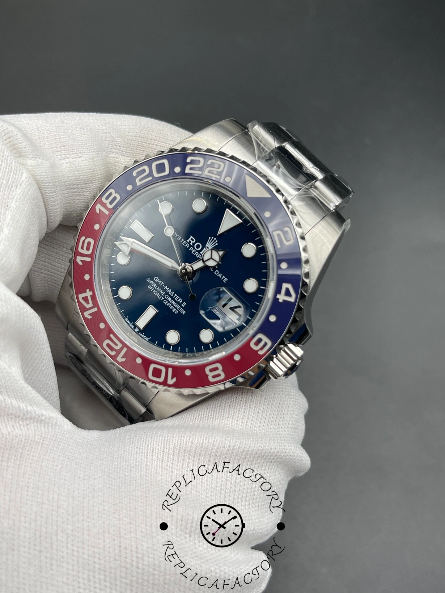 Rolex GMT-Master II 126719BLRO White Gold Blue Dial 40mm Mens Replica Watch