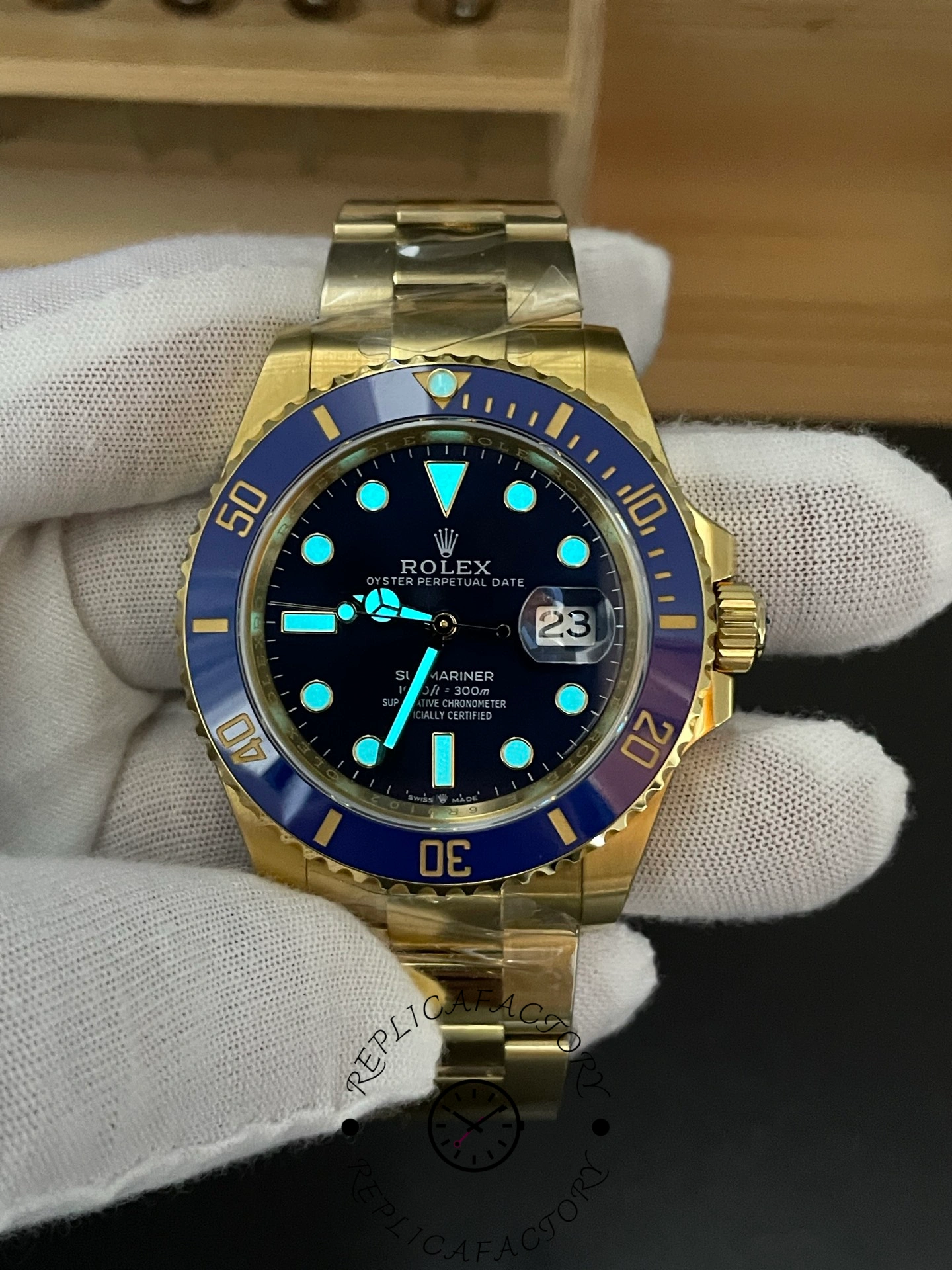 Rolex Submariner 126618LB Yellow Gold Blue Dial 41mm Mens Replica Watch