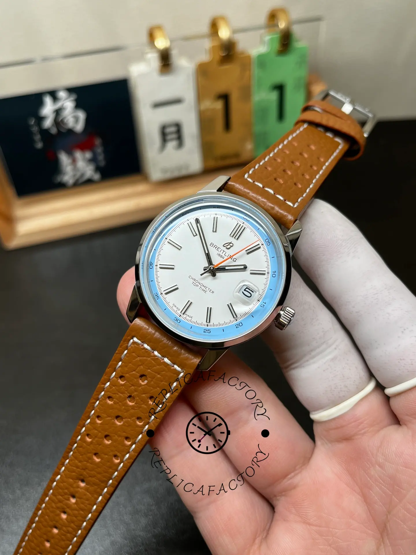 Replica Breitling Top Time AB3113281A1X1 B31 38mm Sky Blue Dial