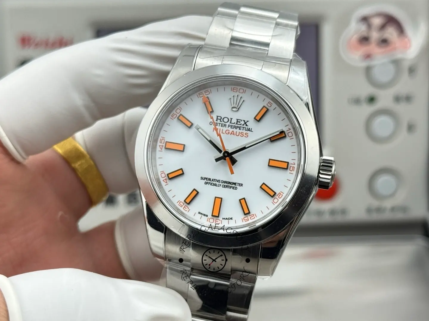 Rolex Milgauss 116400-0002 Automatic White Dial 40mm Mens Replica Watch