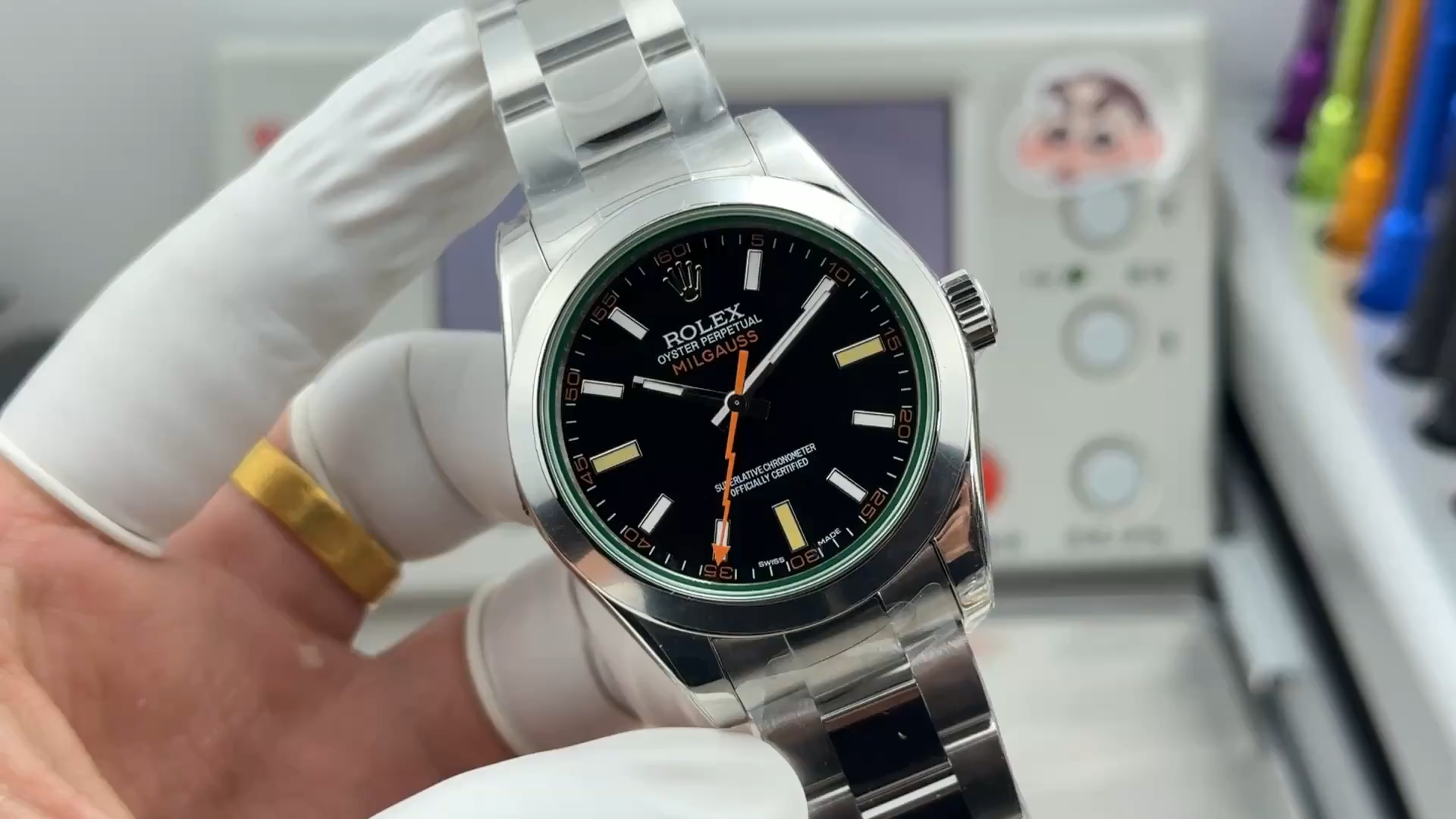 Rolex Milgauss 116400GV-0001 Stainless Steel Black Dial 40MM Mens Replica Watch - Video