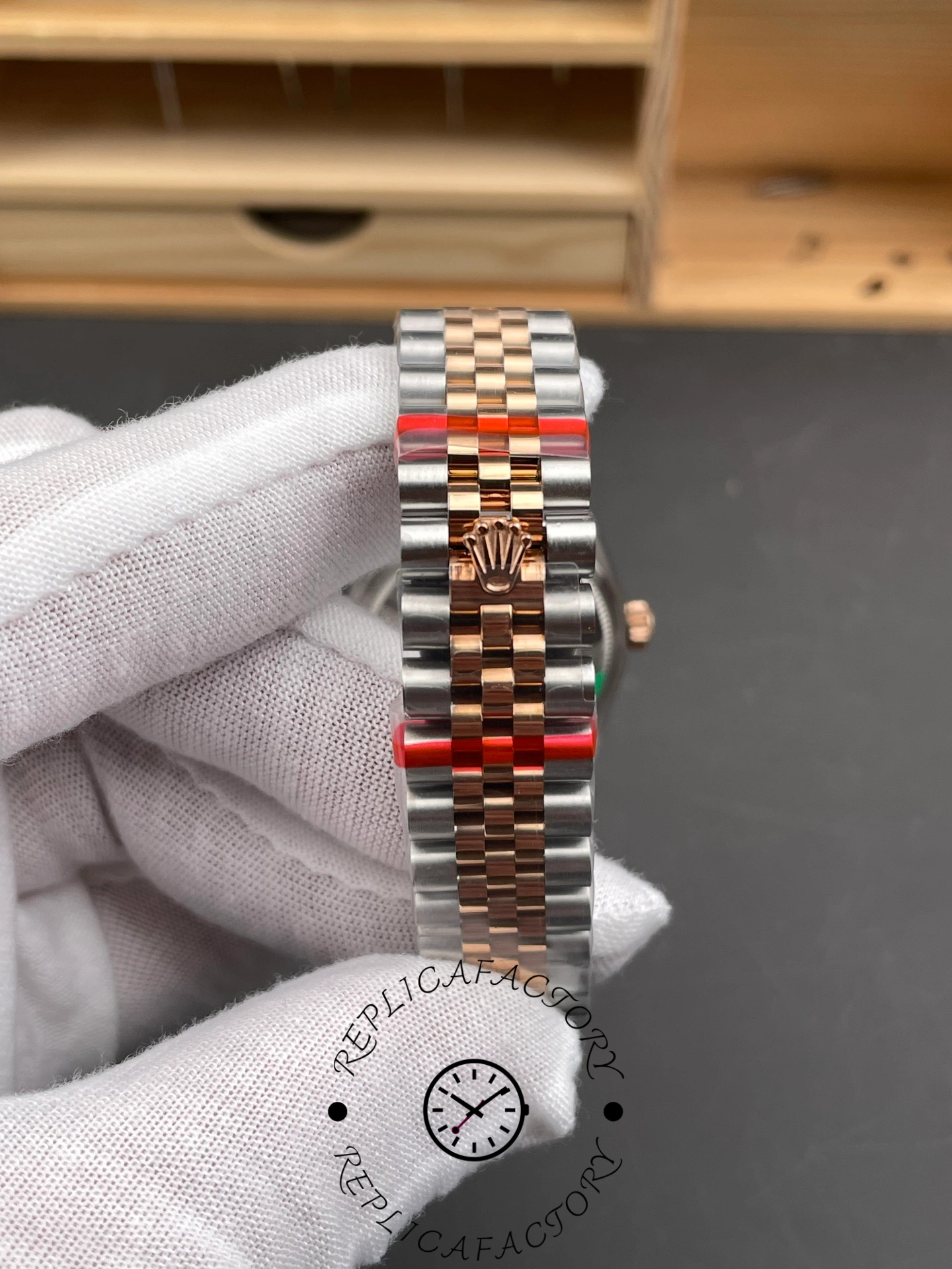 Rolex Datejust 278271 Sun Dust Roman Dial Two Tone Rose Gold Fluted Bezel Jubilee