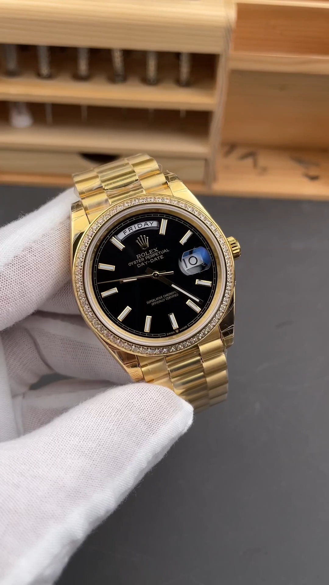 Rolex Day-Date 228398TBR 0041 Diamond Bezel 40mm