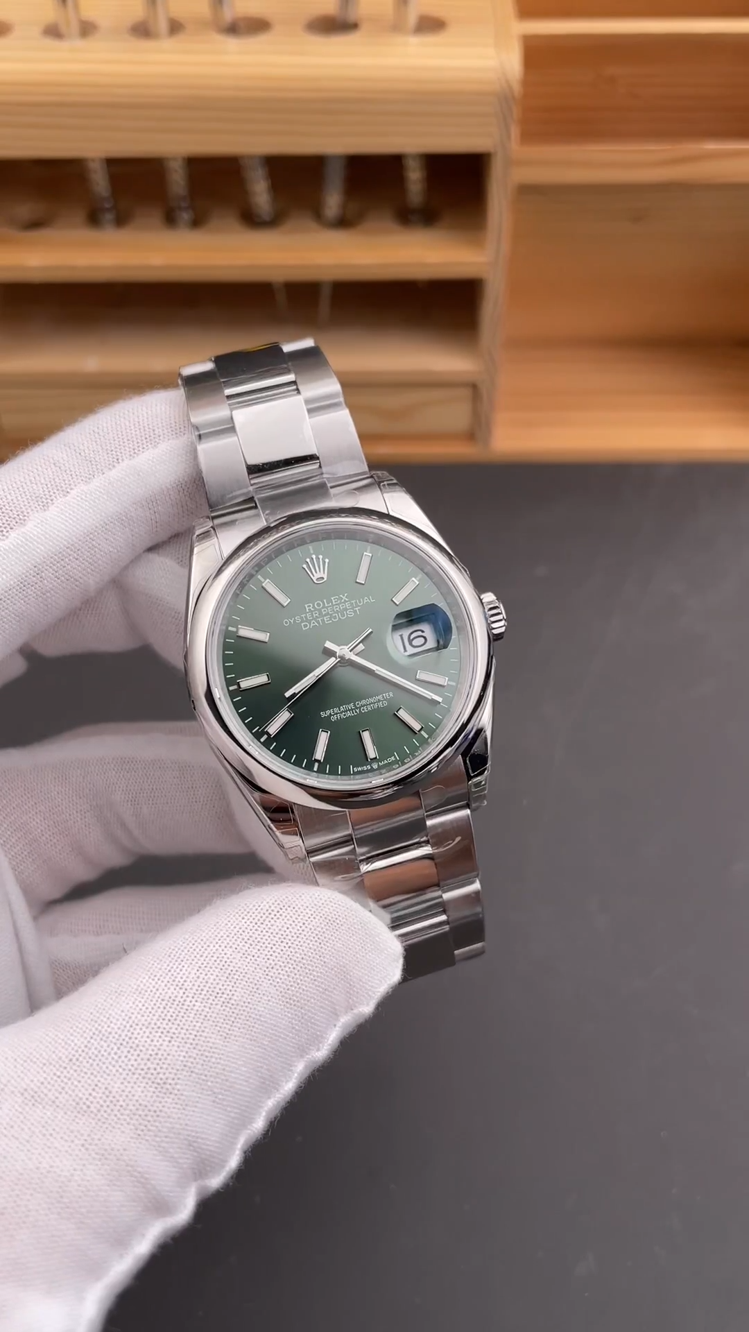 Rolex Datejust 126200 Green Index Dial Stainless steel 36MM Unisex Replica Watch