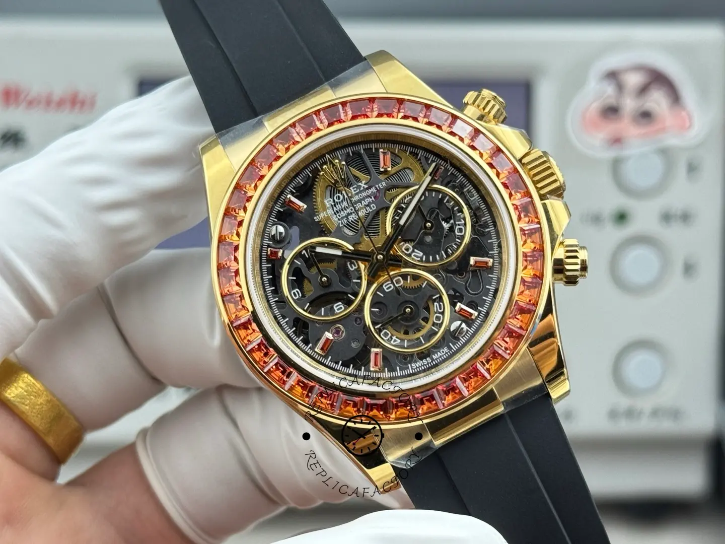 1:1 Clone Rolex Daytona Cosmograph Sapphire Bezel 116588SACO Skeleton Dial