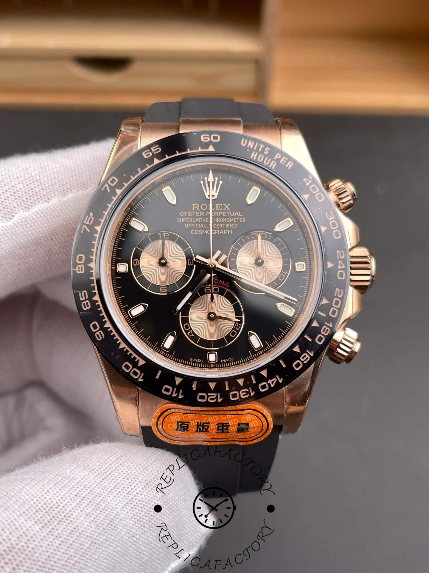 Rolex Cosmograph Daytona 116515LN Rose Gold Black Dial 40mm Mens Replica Watch