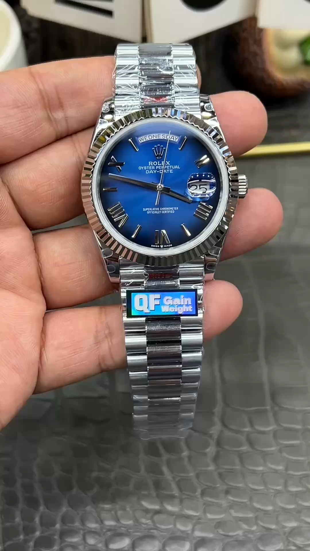 Rolex Day-Date 40MM White Gold 228239-0076 Blue Ombré Dial 1:1 Clone