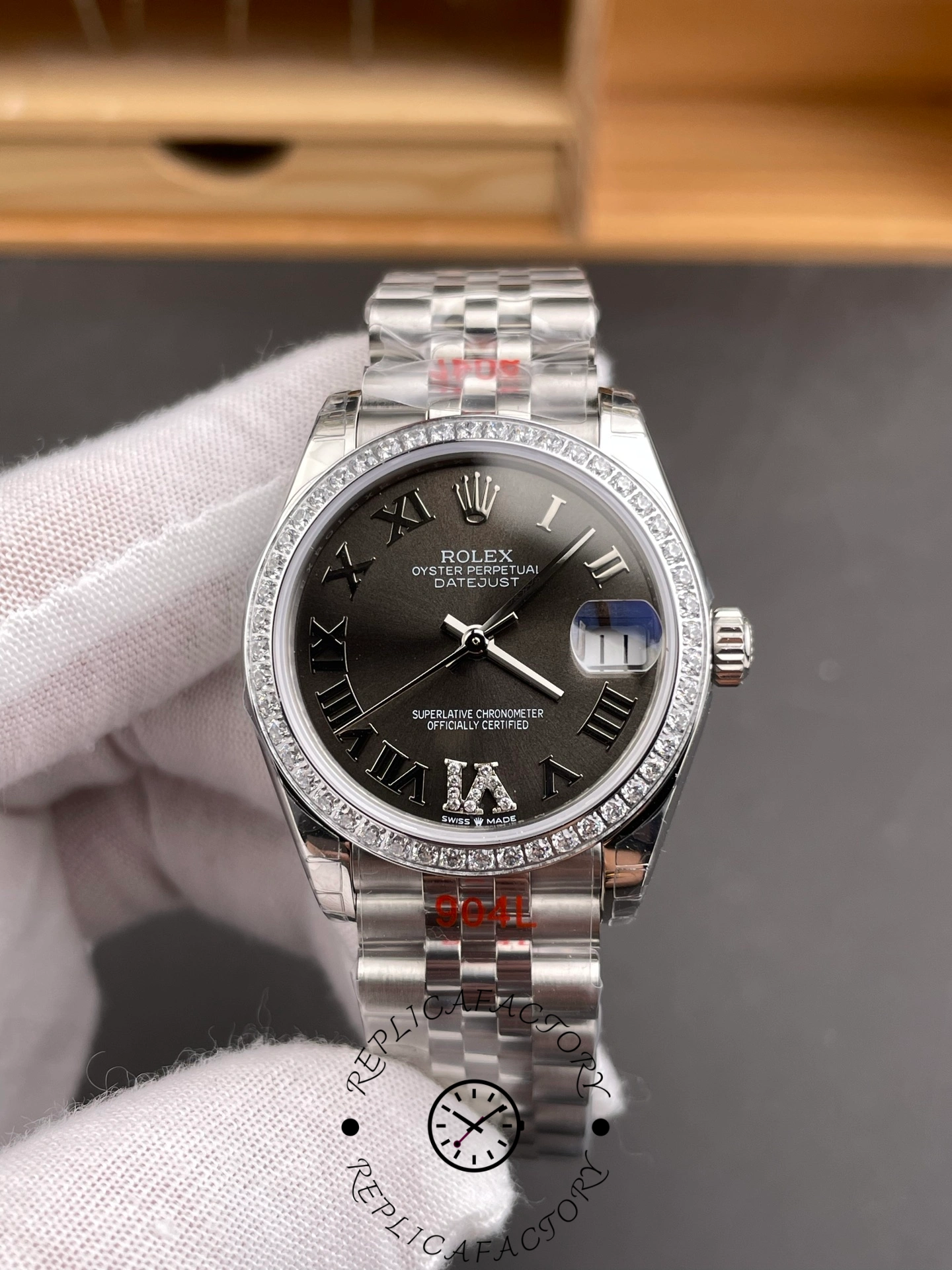 Rolex Lady Datejust 31mm Roman Black Dial 278384RBR 0002