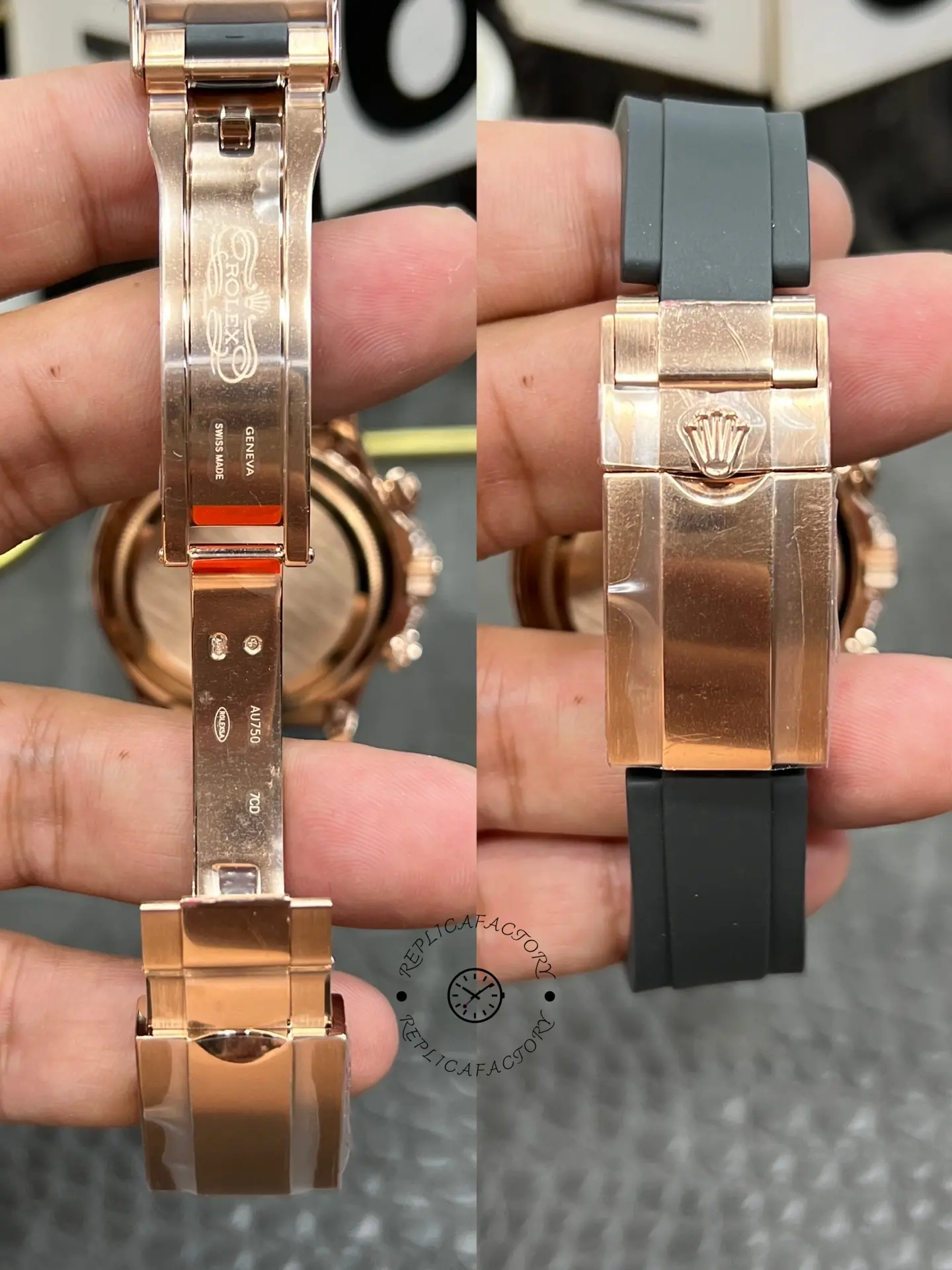 Rolex Daytona 1:1 Clone 116595RBOW Black Dial Rubber Strap
