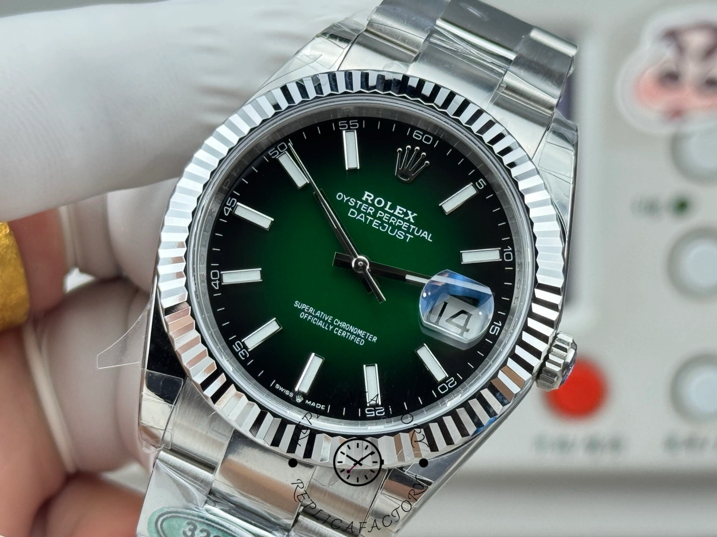 1:1 Rolex Datejust 126334-0033 Steel Green Ombré Dial 41mm
