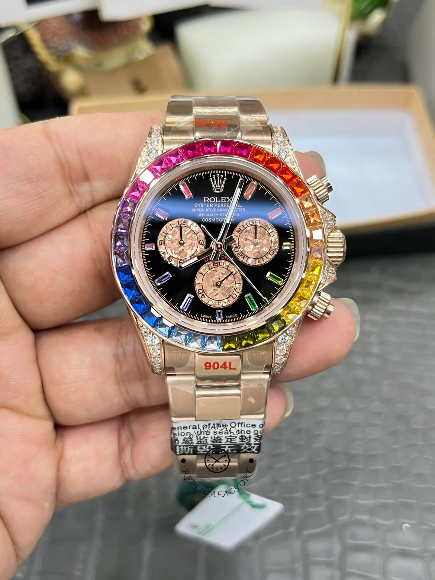 Rolex Cosmograph Daytona 40mm Black Sapphire Rainbow Dial 116595RBOW