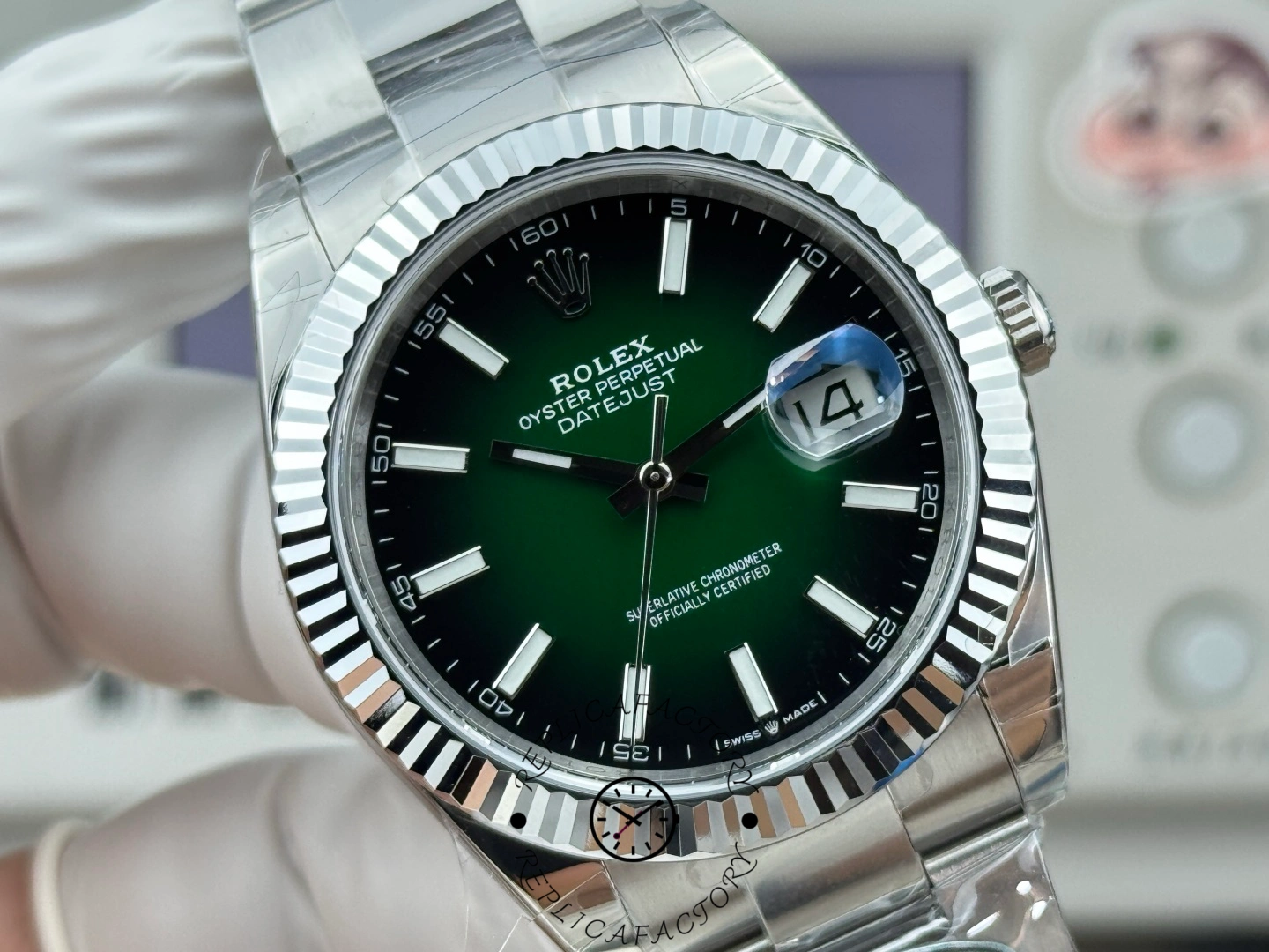 1:1 Rolex Datejust 126334-0033 Steel Green Ombré Dial 41mm