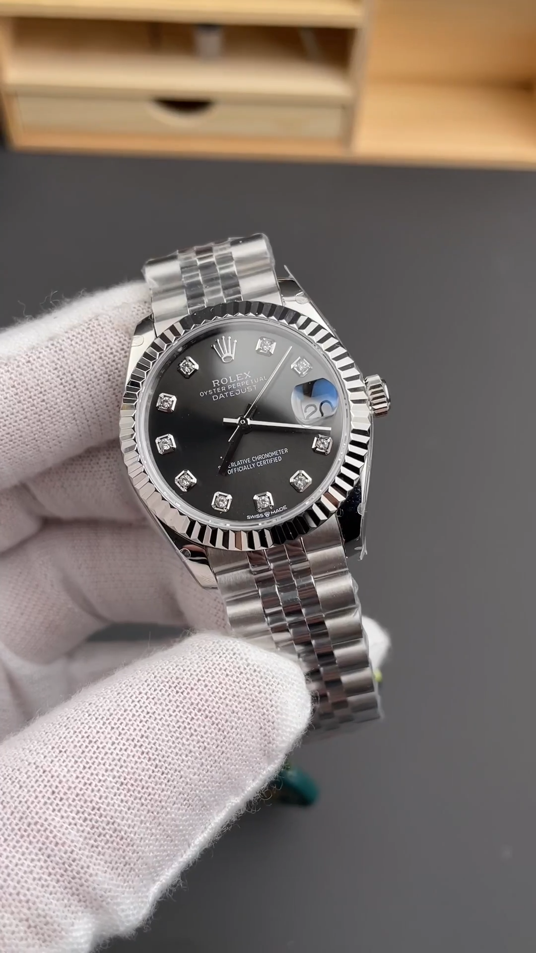 Rolex Datejust 278274 0008 Dark Grey 31mm Dial Jubilee Women's Watch