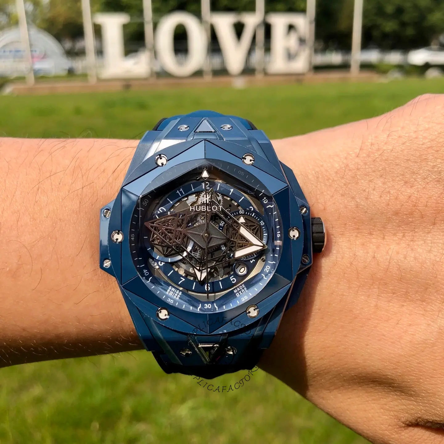 Hublot Big Bang Replica UNICO Sang Bleu 45 Blue Ceramic 418.EX.5107.RX.MXM21