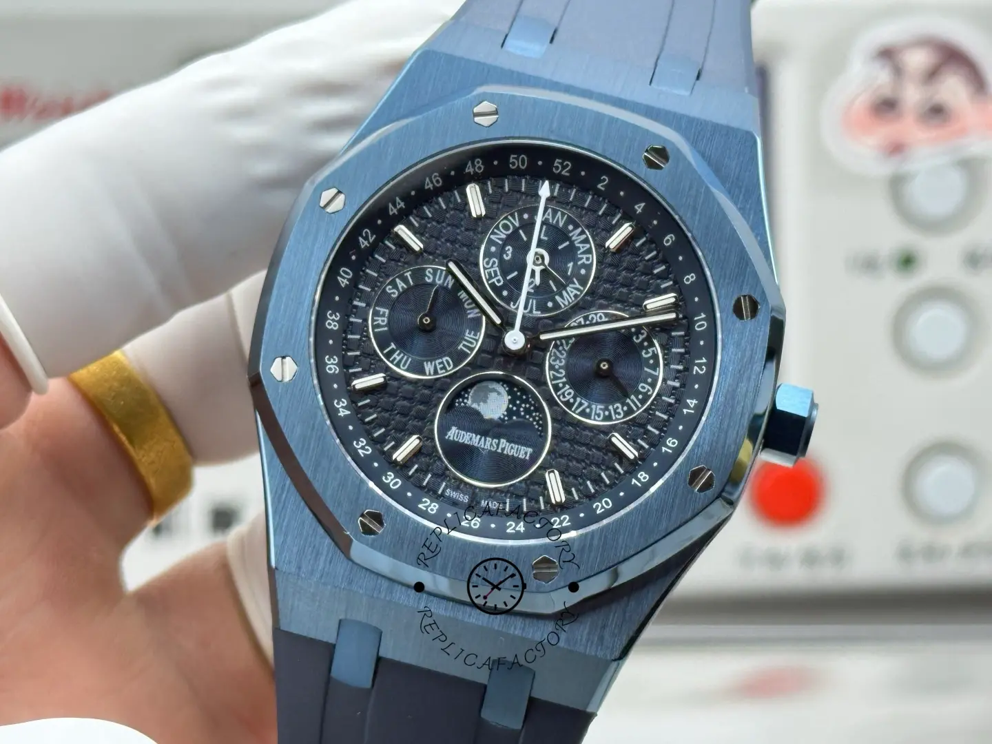 AP 26579CS.OO.1225CS.01 Royal Oak 41MM Blue Rubber Strap 1:1 Clone