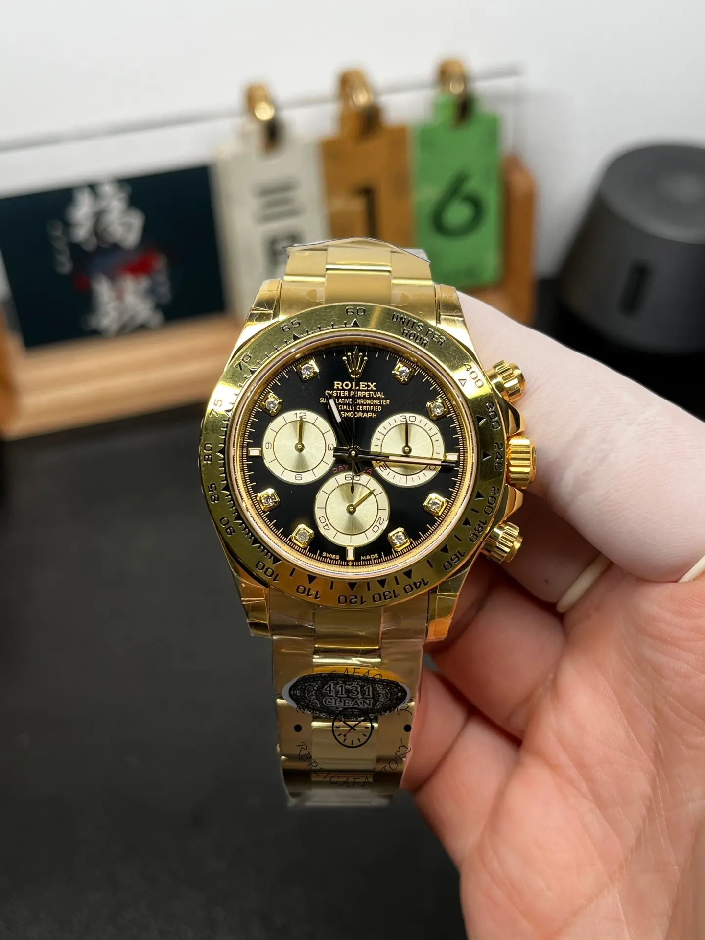 Rolex Daytona Cosmograph 126508 0003 Yellow Gold Black Dial Replica Watch
