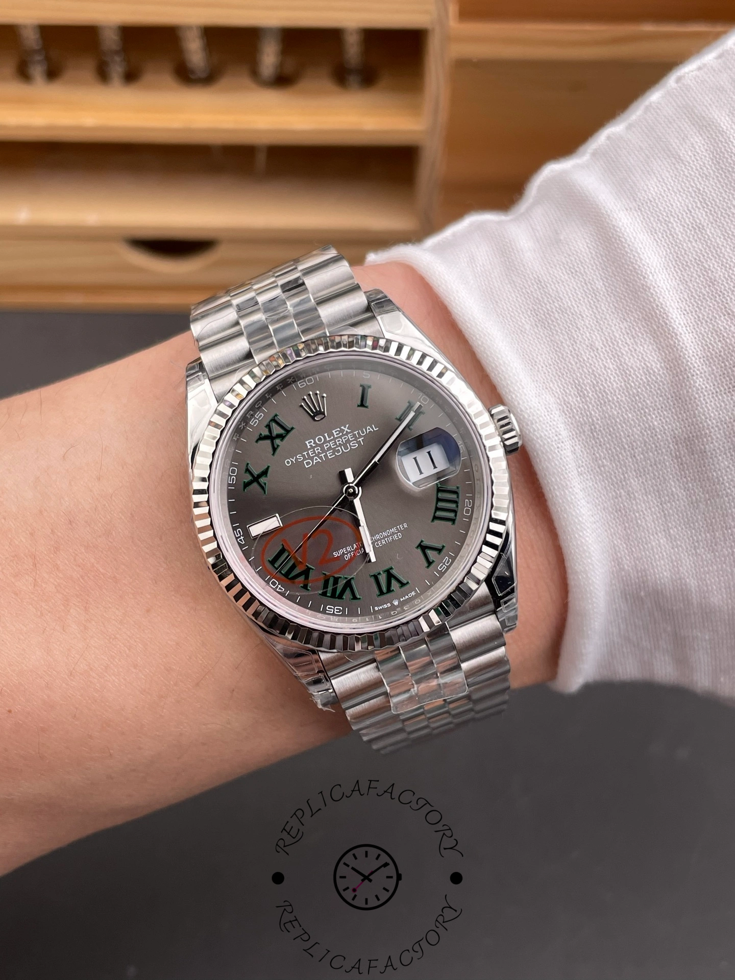 Rolex Datejust 126234 Slate Grey Wimbledon Dial 36MM Unisex Replica Watch