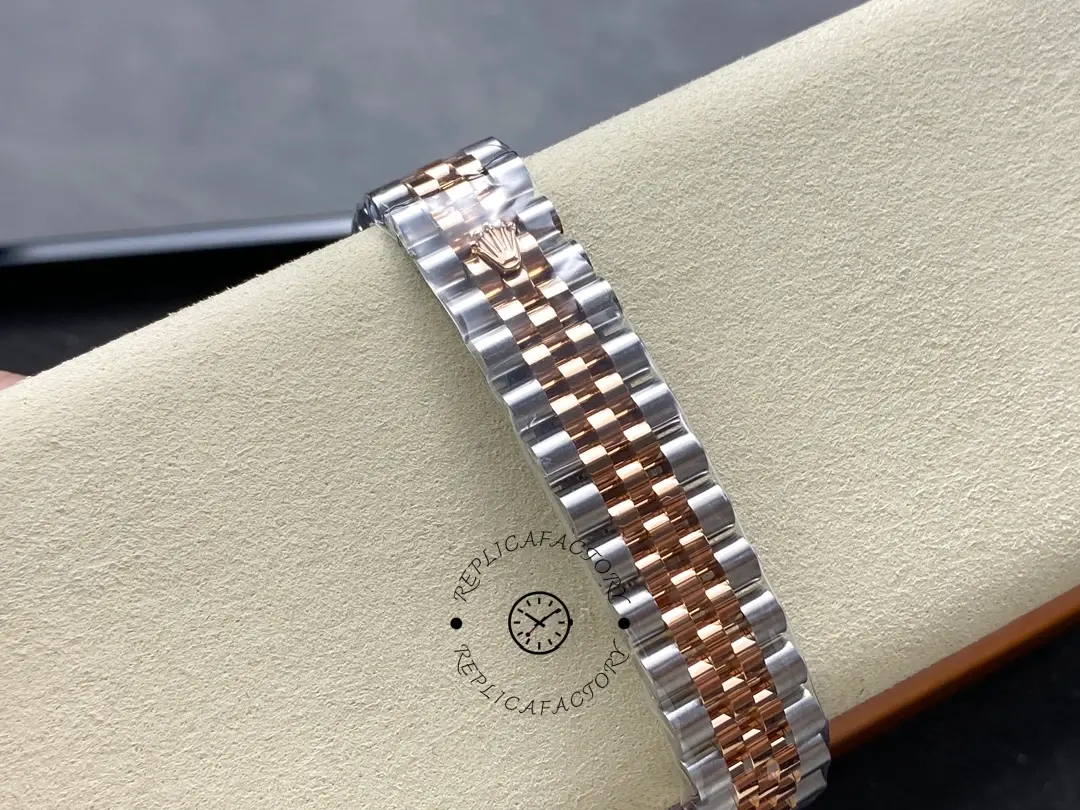 Rolex Datejust 278271 Sun Dust Roman Dial Two Tone Rose Gold Fluted Bezel Jubilee