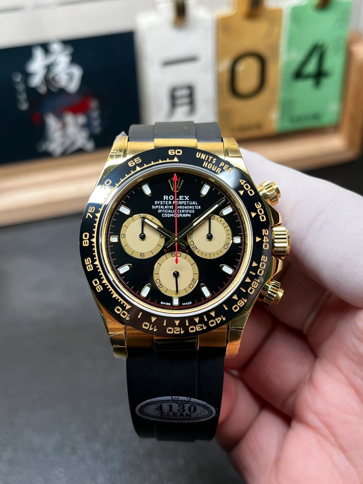 Rolex Daytona 116518LN-0039 Black Dial Rubber strap 40mm Mens Replica Watch