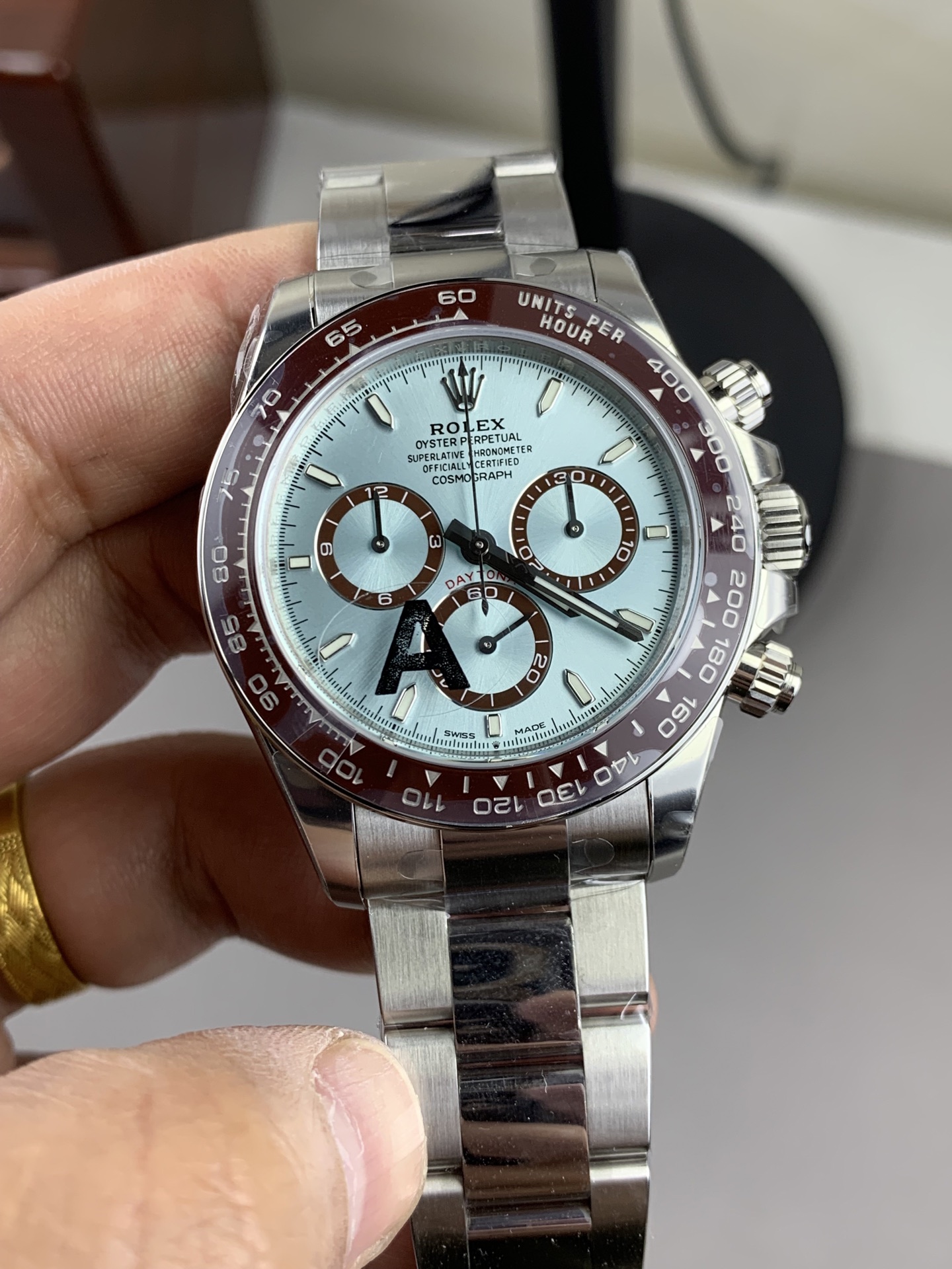 Rolex Platinum Cosmograph Daytona Ice Blue Index Dial Oyster Bracelet 126506 0001
