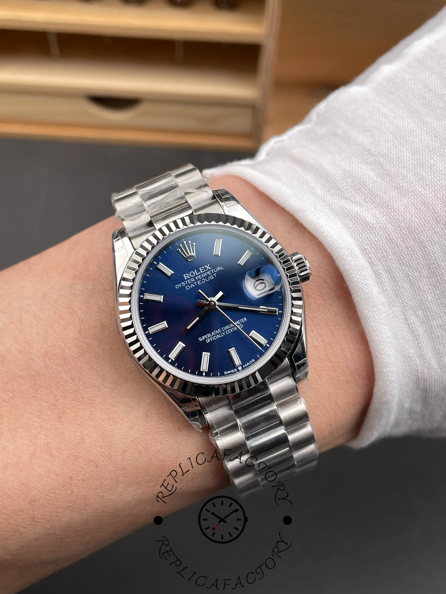 Rolex Datejust 31 Fluted Bezel Blue Dial m278274 Women's Watch