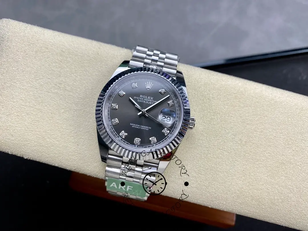 Rolex Datejust 41 Rhodium Diamond Dial Fluted Bezel m126334 0006 Men's Watch