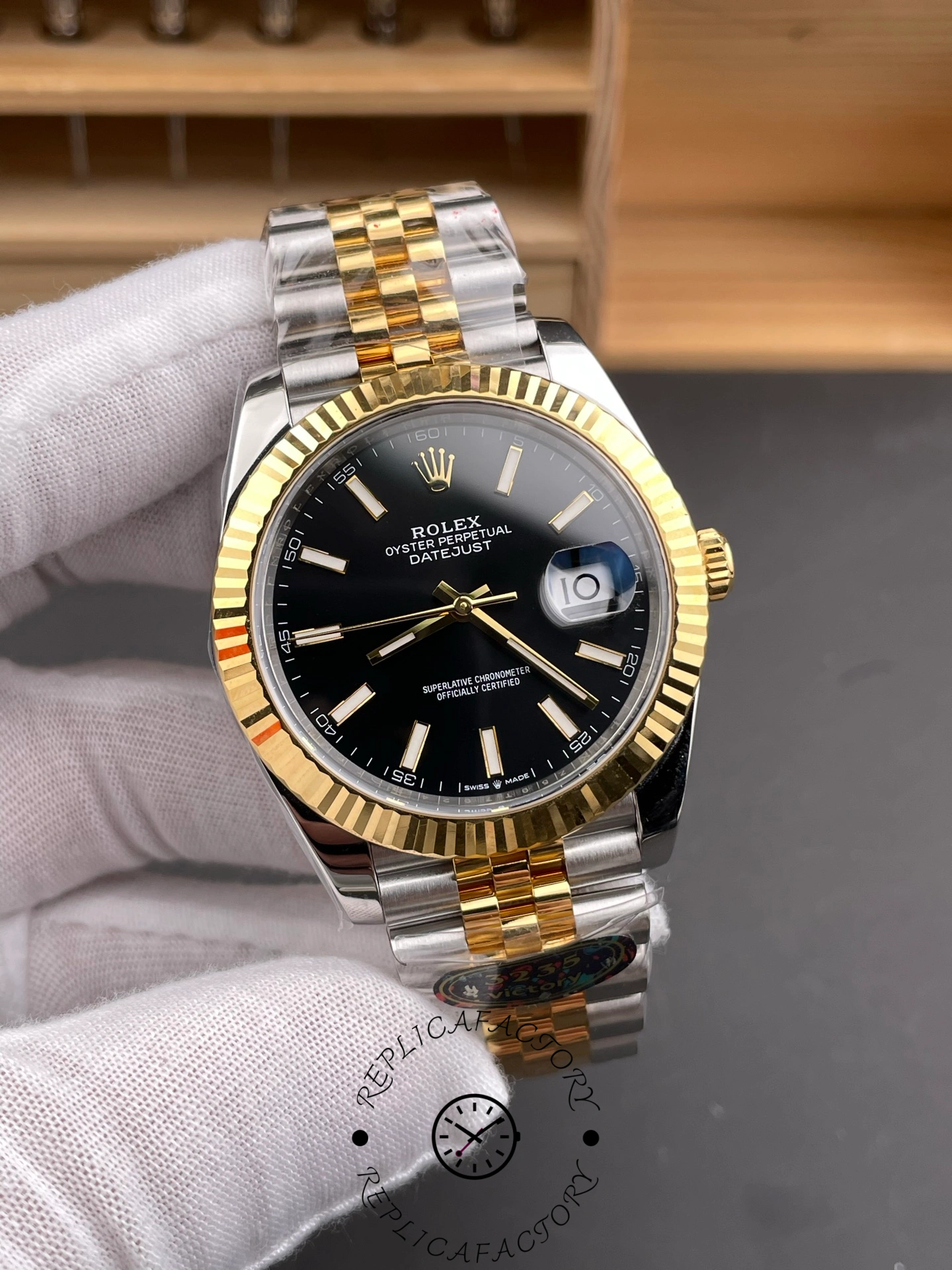Rolex Datejust 41 Black Dial Gold & Steel 126333 0014 Men's Watch