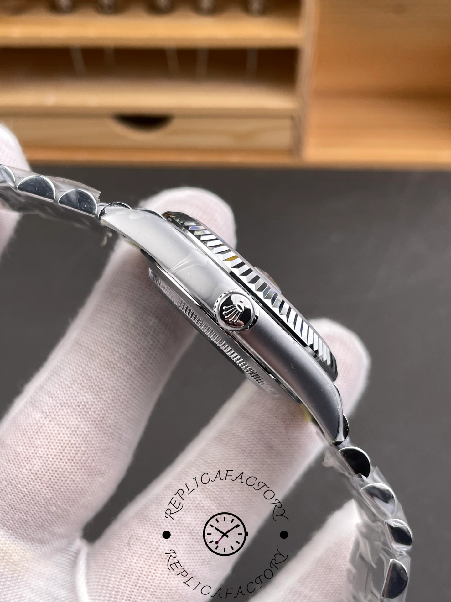 Rolex Day Date 40mm Platinum 228236 0006 Ice Blue Baguette