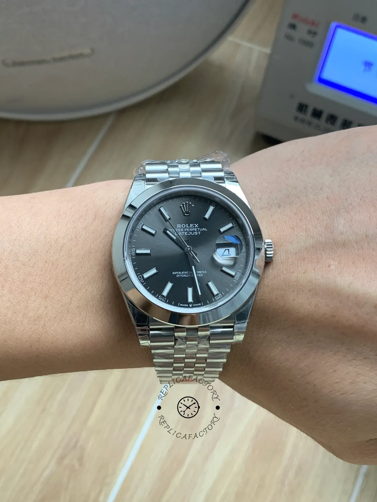 Rolex Datejust 41 Stainless Steel Grey Dial Jubilee Band M126300 0008 Men's Watch
