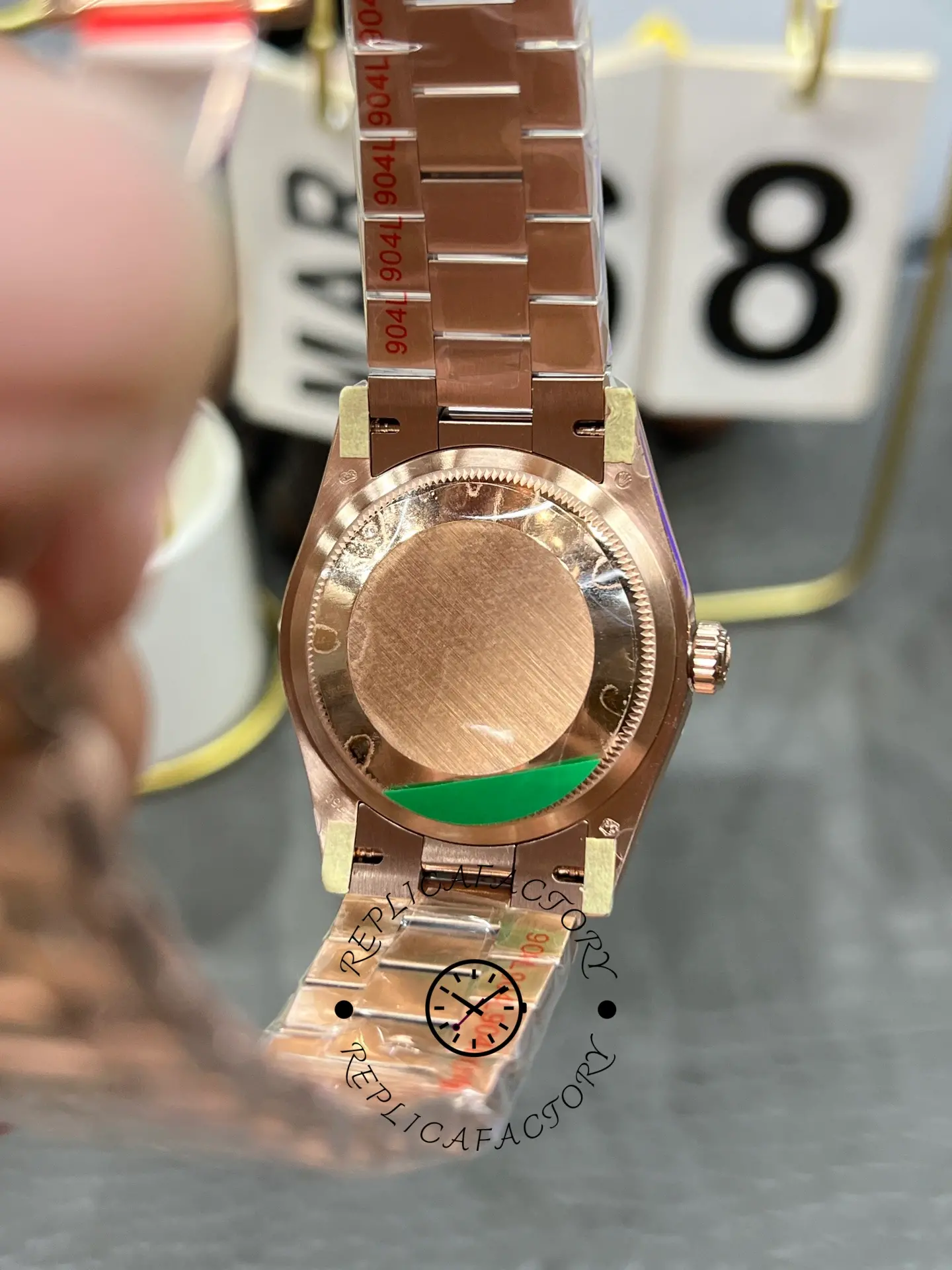 Rolex Day Date Oyster 36 mm Everose Gold Diamonds Bezel M128345RBR 0068