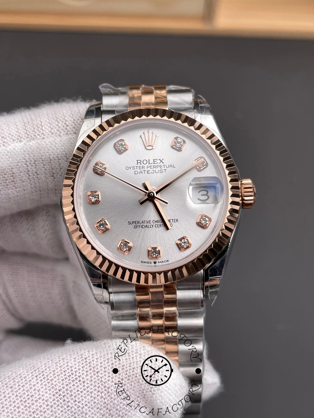 Rolex Datejust 31mm Silver Diamond Dial Oystersteel 278271 0016
