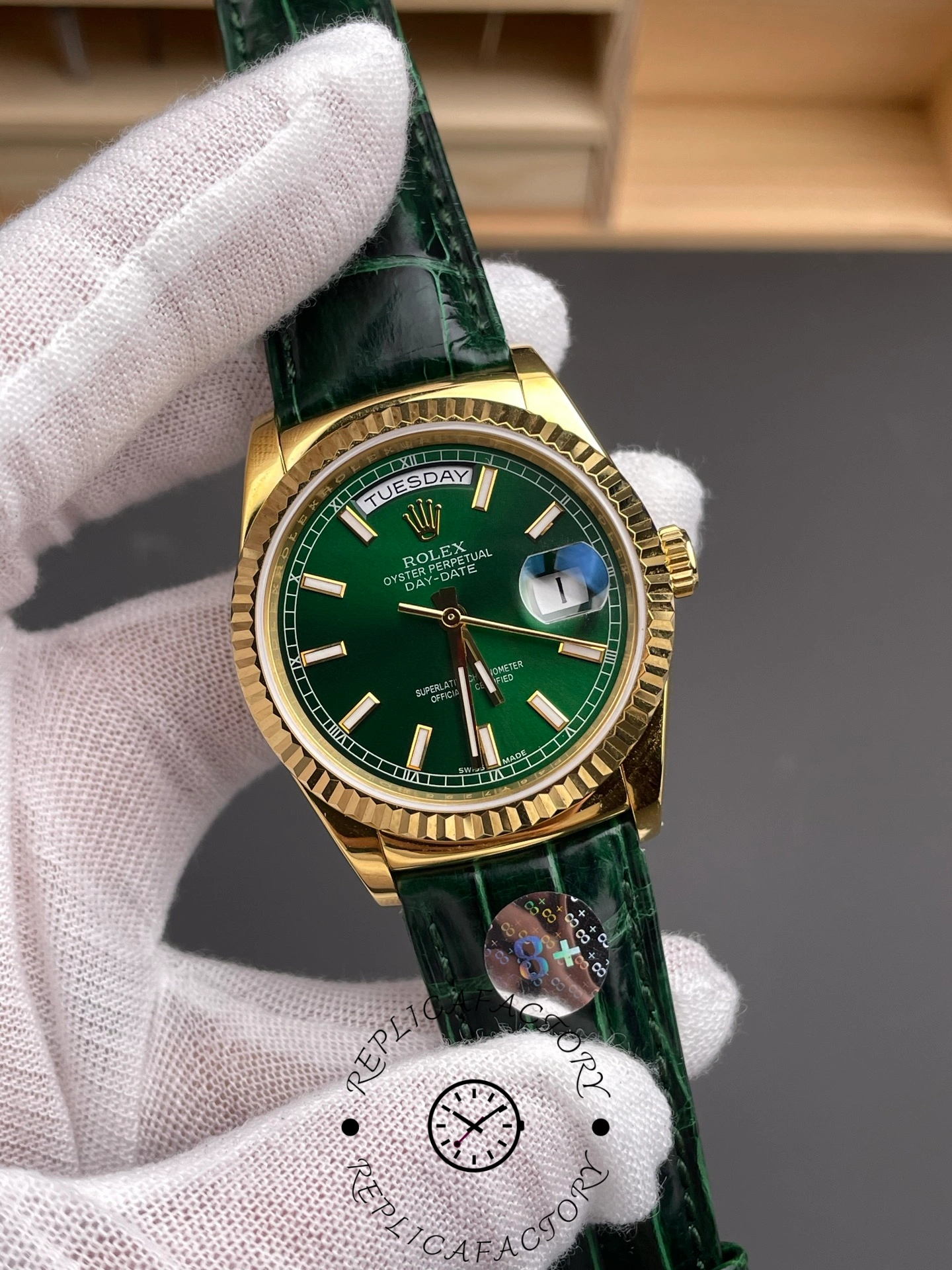 Rolex Day Date 36 Green Dial Solid 18k Yellow Gold 118138 0003