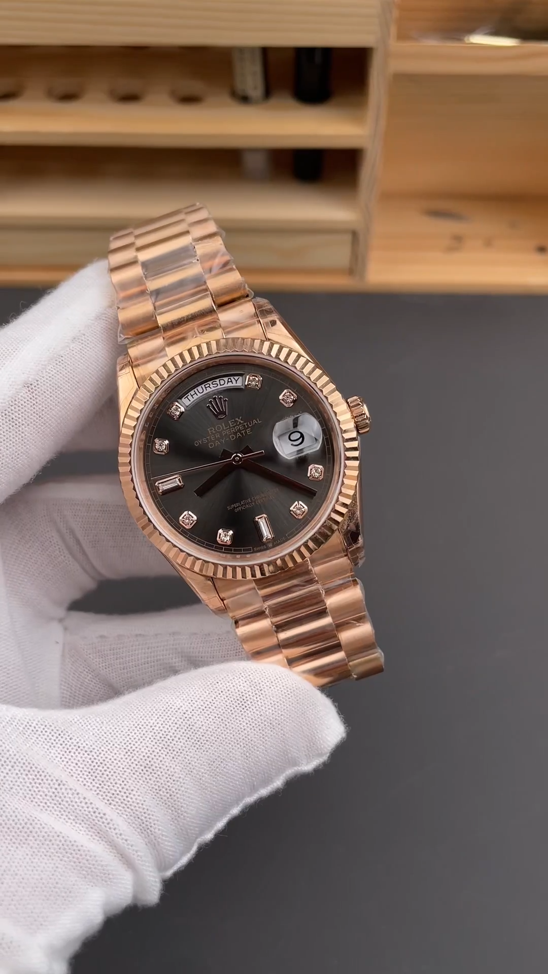 Rolex Day-Date 36 President Slate Diamond Dial m128235-0050
