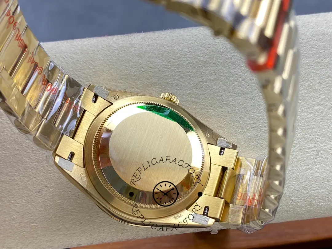 Rolex Day-Date 128238 Fluted Bezel Green Diamond Dial 36MM Unisex Replica Watch