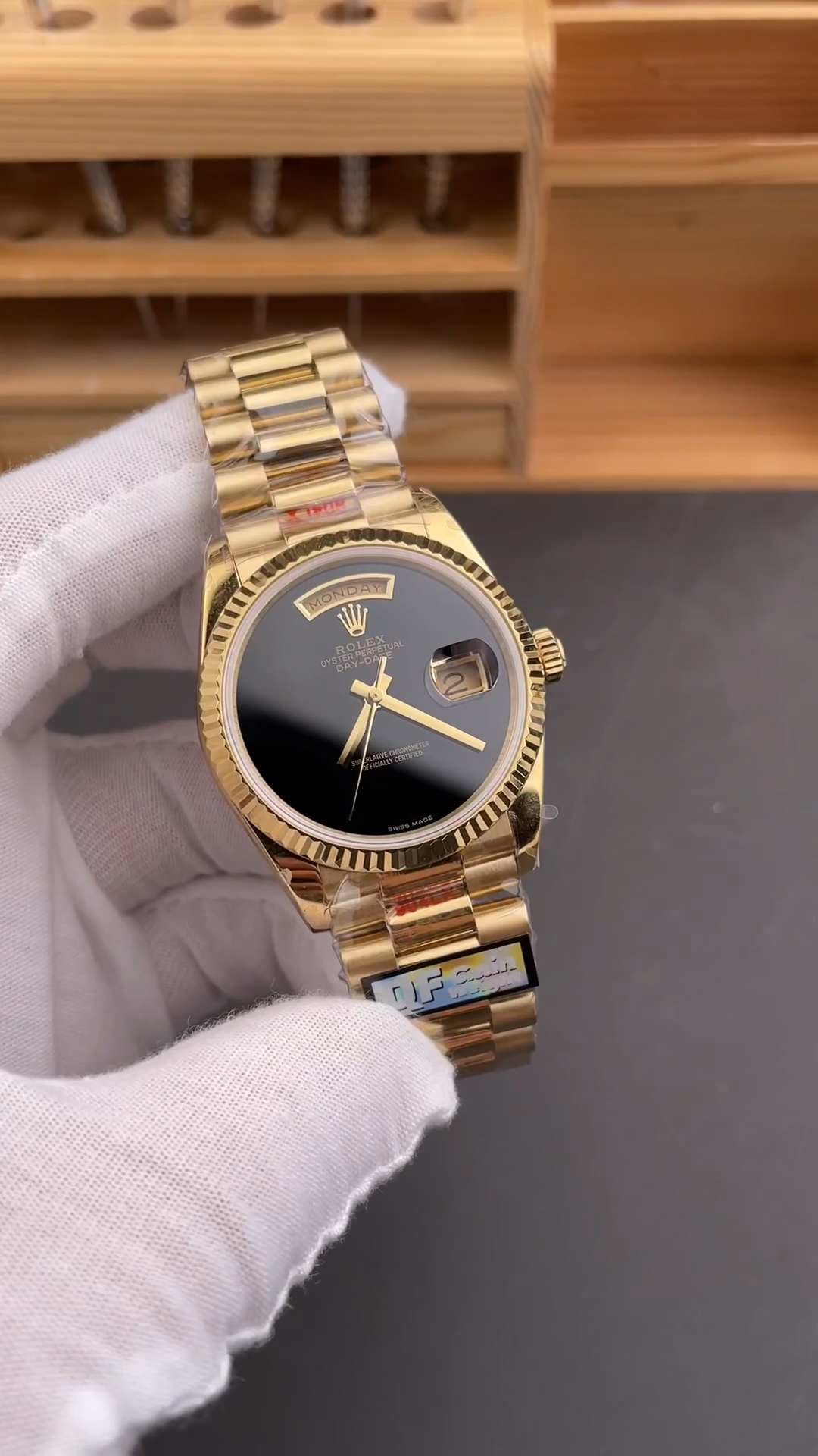 Rolex Day-Date 18038 36mm President Men's Onyx Dial Watch 1:1 Clone