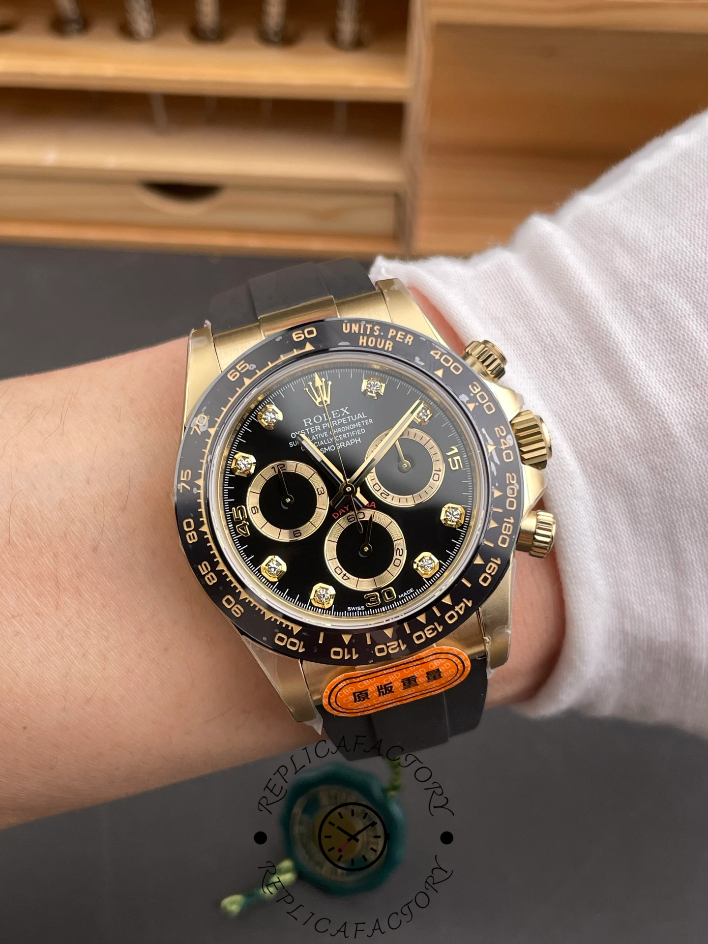 Rolex Daytona 116518LN Black Diamond Dial 40mm Mens Replica Watch