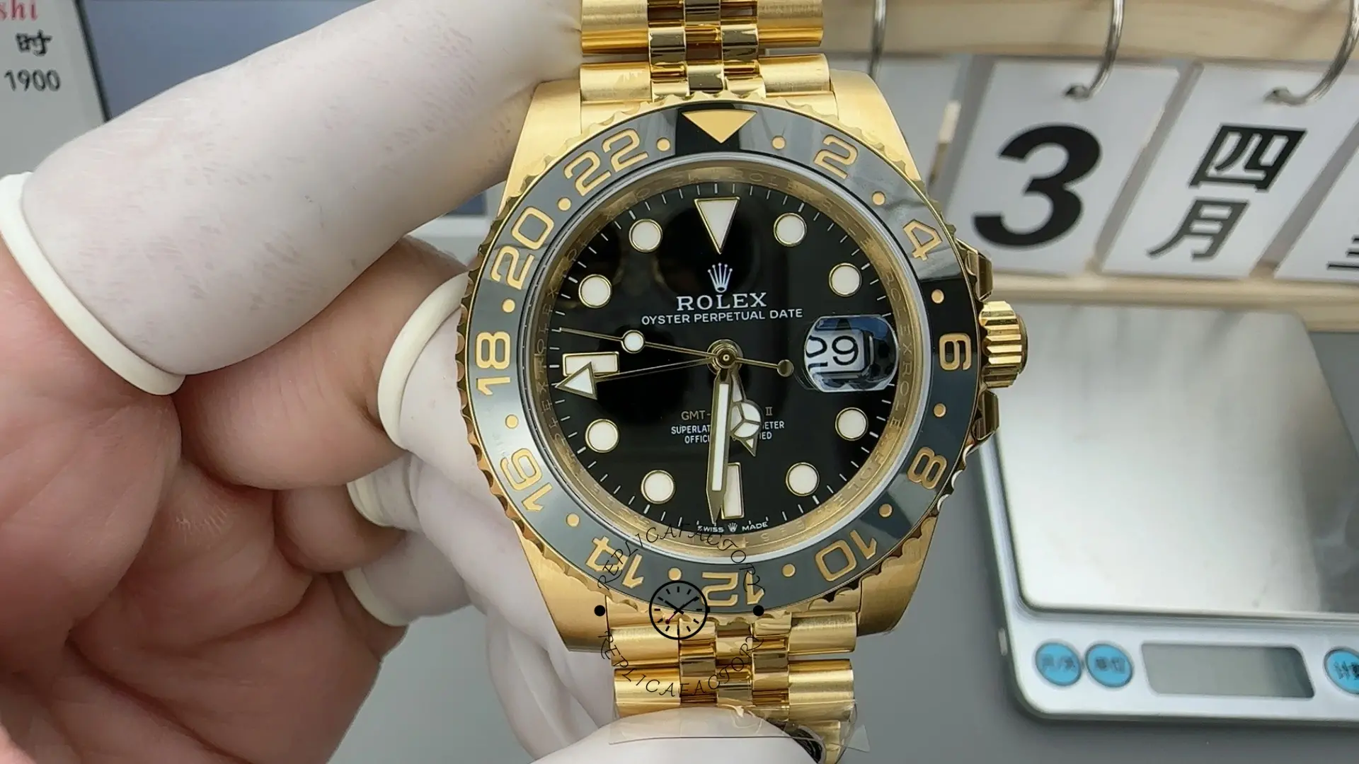 Rolex GMT Master II 40mm m126718grnr 0001 Oyster Bracelet Black Dial Mens Replica Watch