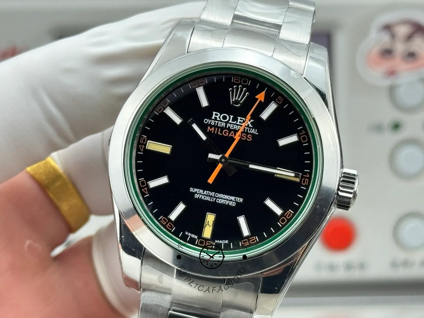 Rolex Milgauss 116400GV-0001 Stainless Steel Black Dial 40MM Mens Replica Watch