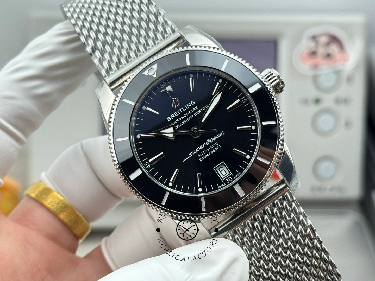 Breitling Superocean Heritage AB2010121B1A1 Replica Stainless Steel Black Dial